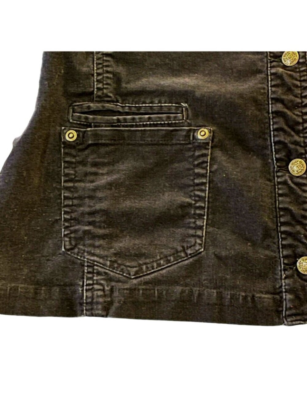 Chico's Corduroy Jacket Navy Blue Women's Size L Preppy Academia Y2K Trucker - Picture 5 of 13